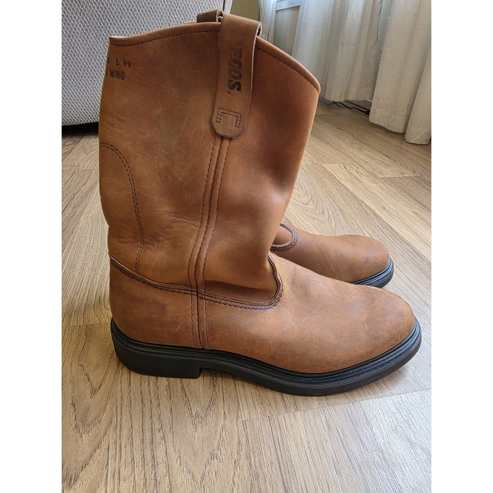 Vintage Red Wing Pecos Boots Mens 8D Brown Leather 25342 From 1999 Round Toe